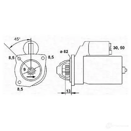 Стартер MAGNETI MARELLI MS R515 1047681 943251871010 42MJ5S