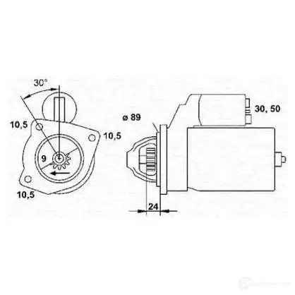 Стартер MAGNETI MARELLI 1047561 I4A1XVH MSR 357 943251075010