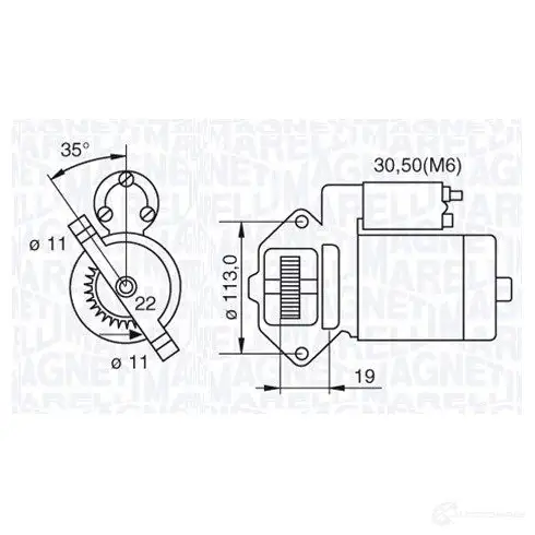 Стартер MAGNETI MARELLI 63280 031 1193730119 MSN8031 063280031010 изображение 0