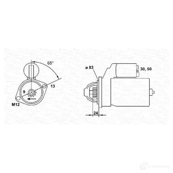 Стартер MAGNETI MARELLI ZZ6O6 943253143010 6141260 MSR 5343
