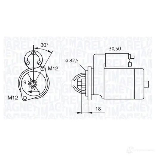 Стартер MAGNETI MARELLI 1017047 MSN20 88 063521101380 7NE8KST изображение 0