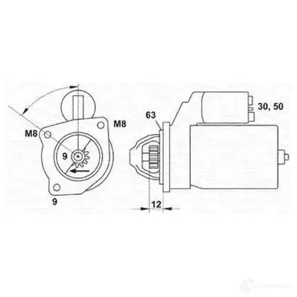 Стартер MAGNETI MARELLI MSN925 6310302 3 063103023010 1016732