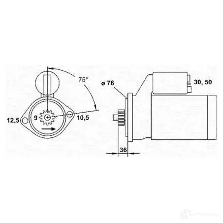 Стартер MAGNETI MARELLI M SR382 943251165010 1047579 BC0FV