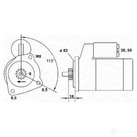 Стартер MAGNETI MARELLI N213N3 1047662 943251652010 M SR482
