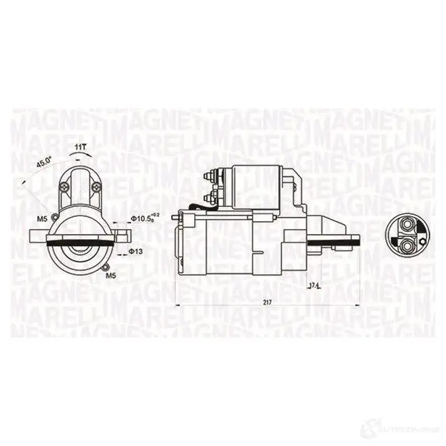 Стартер MAGNETI MARELLI 063721246010 06328002301 0 1193731575 MQS1246