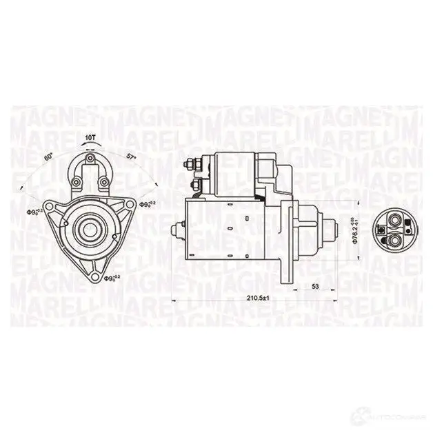 Стартер MAGNETI MARELLI P3WDCAE MQS117 6 063721176010 1193731553 изображение 0