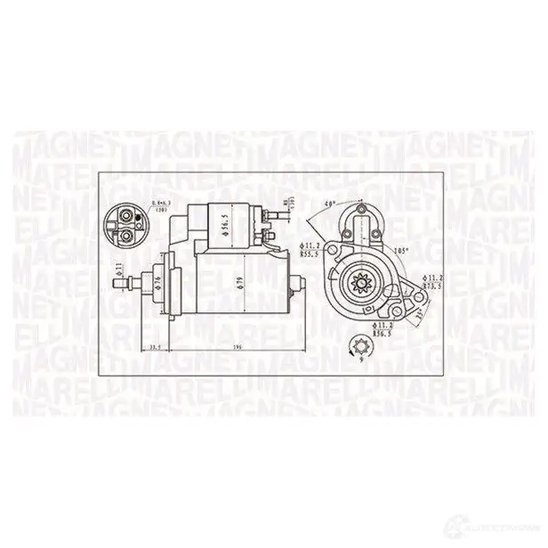 Стартер MAGNETI MARELLI MQ S713 1193731498 063720713010 GN5LYQ