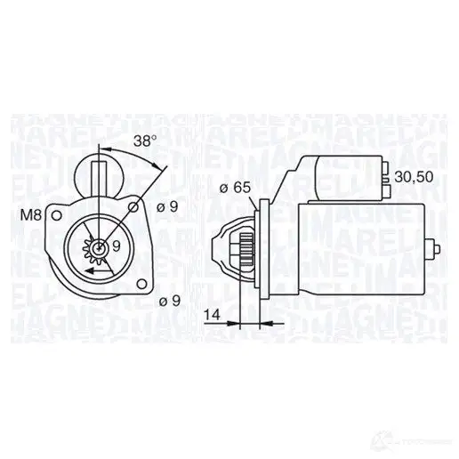 Стартер MAGNETI MARELLI MSN829 6310 1015 063101015010 1016722 изображение 0