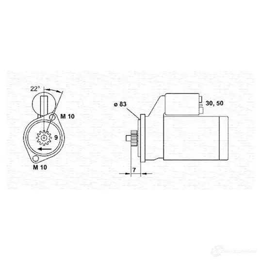 Стартер MAGNETI MARELLI 943241028010 943251359010 1047510 943241028 010 изображение 0