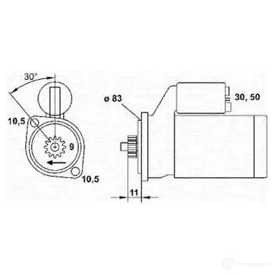 Стартер MAGNETI MARELLI 1047533 MSR10 73 TB6X3KN 943241073010 изображение 0