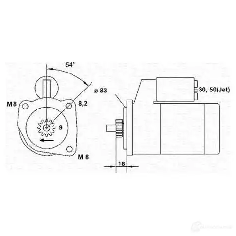 Стартер MAGNETI MARELLI 1047598 MS R907 943251328010 2NSPYJ7 изображение 0