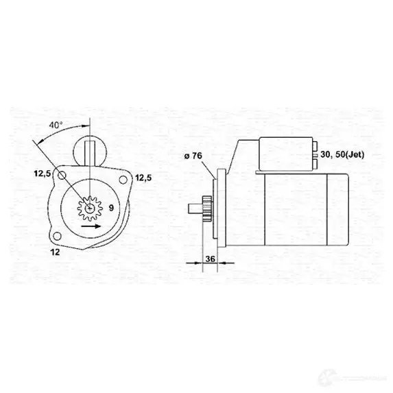 Стартер MAGNETI MARELLI MSR11 36 6141192 943241136010 82ZOCW6 - Изображение 1
