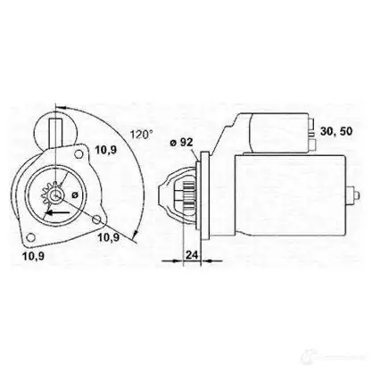 Стартер MAGNETI MARELLI 1016780 063227553010 MSN195 6322 7553