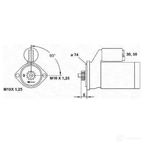 Стартер MAGNETI MARELLI 1047519 943241043010 AUGQ89U MSR1 043 изображение 0
