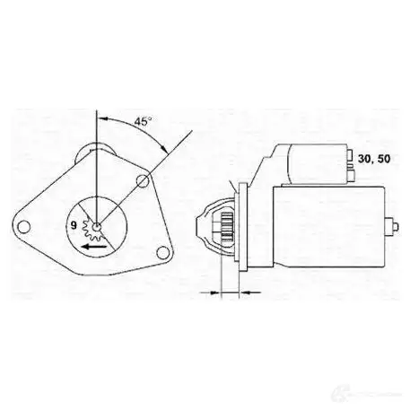 Стартер MAGNETI MARELLI 943251124010 MSR37 5 1047575 A8Y7ZKA изображение 0