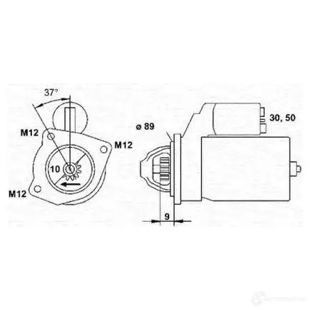 Стартер MAGNETI MARELLI 943241015010 SAFAAX 1047506 MSR101 5 изображение 0