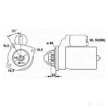 Стартер MAGNETI MARELLI BUF64H 943251457010 1047635 MSR4 38
