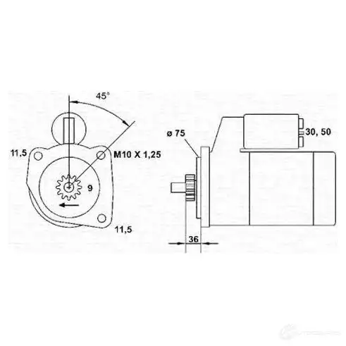 Стартер MAGNETI MARELLI OWMBR 1047498 943241001010 MSR1 001