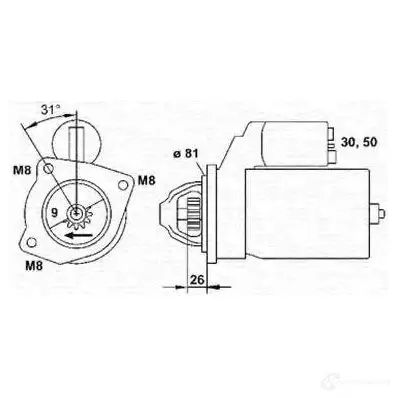 Стартер MAGNETI MARELLI 943253266010 MSR 5466 TDW7G 6141290
