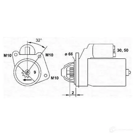 Стартер MAGNETI MARELLI MSR 5344 B9LJV1I 943253144010 6141262