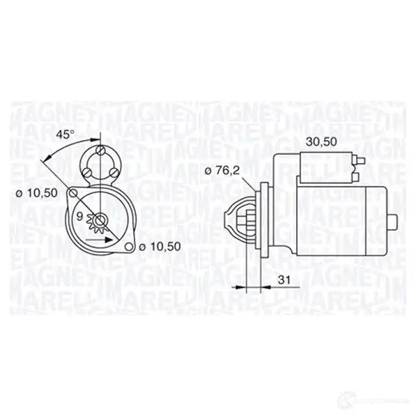 Стартер MAGNETI MARELLI 063521070580 ACSWRSL 1193730848 MSN20 13 изображение 0