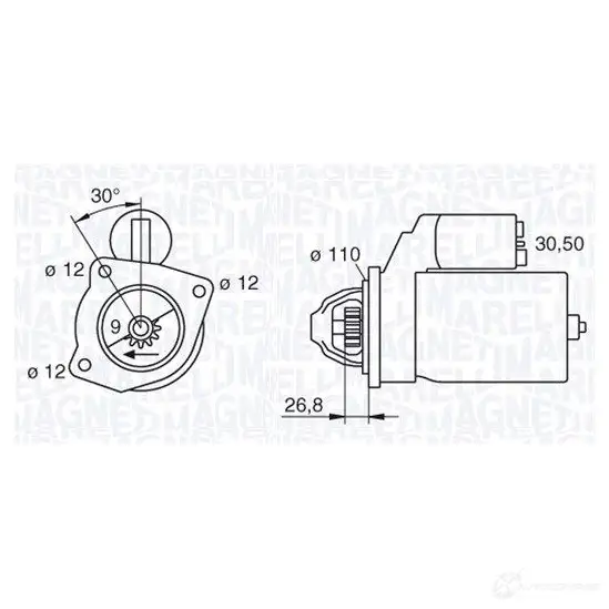 Стартер MAGNETI MARELLI 1016759 632 17154 MSN230 063217154010