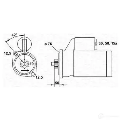Стартер MAGNETI MARELLI 943251435010 MSR4 17 6141112 C52AR - Изображение 1
