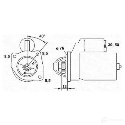 Стартер MAGNETI MARELLI 1047584 W8A8S9M 943251268010 MSR9 00