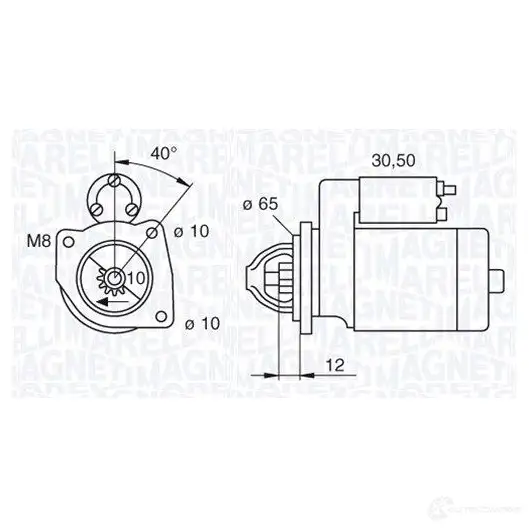 Стартер MAGNETI MARELLI G0GWF MS N8062 1016799 063280062010 изображение 0