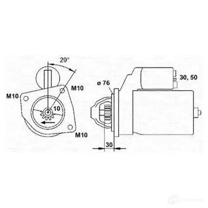 Стартер MAGNETI MARELLI 943253102010 6PWRG 1047742 M SR5302 изображение 0