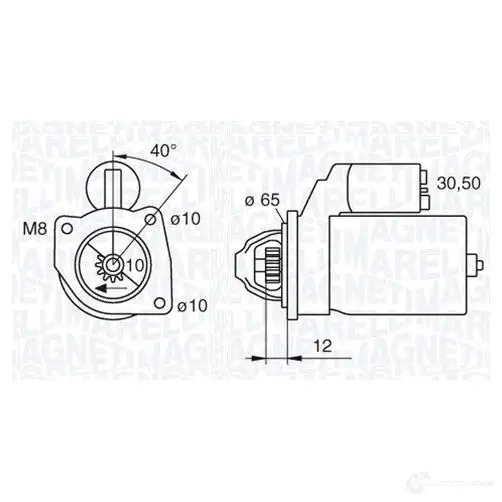 Стартер MAGNETI MARELLI MS N8061 1016798 MOFK6 063280061010