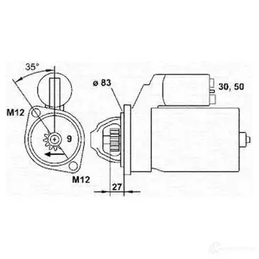 Стартер MAGNETI MARELLI 943251415010 1047609 MSR39 9 CM9VX8Z