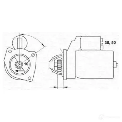 Стартер MAGNETI MARELLI MSR4 43 1047639 943251462010 A824F