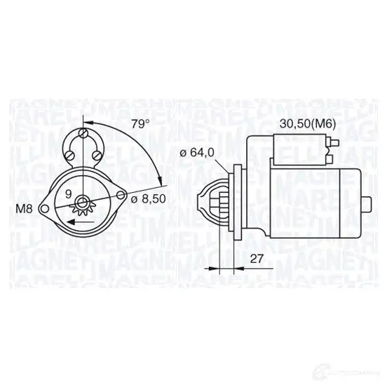 Стартер MAGNETI MARELLI 9442802124 00 063521074370 MSN2078 1017033 изображение 0