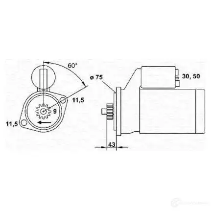 Стартер MAGNETI MARELLI 1047500 943241005010 MSR10 05 MRXIN