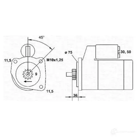 Стартер MAGNETI MARELLI MSR 948 2FFO5XS 943251908010 1047689 изображение 0