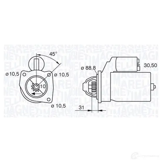 Стартер MAGNETI MARELLI MSN180 063227486010 6322748 6 1016775 изображение 0