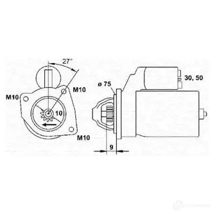 Стартер MAGNETI MARELLI 1047696 QZNFRVA M SR5009 943251926010 изображение 0