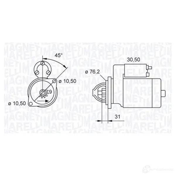 Стартер MAGNETI MARELLI MS N2010 0CCHYF 063521070240 1414470726 изображение 0