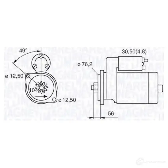 Стартер MAGNETI MARELLI MSN209 5 38K8W 1193730964 063521204080 изображение 0
