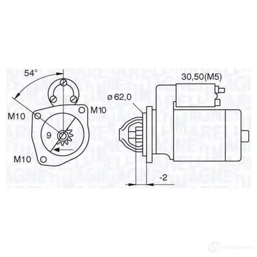 Стартер MAGNETI MARELLI 94428 0161200 063521070630 1193730850 MSN2015 изображение 0