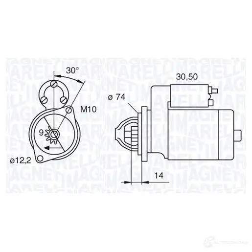 Стартер MAGNETI MARELLI 1193730163 063280055 010 063280055010 63280055