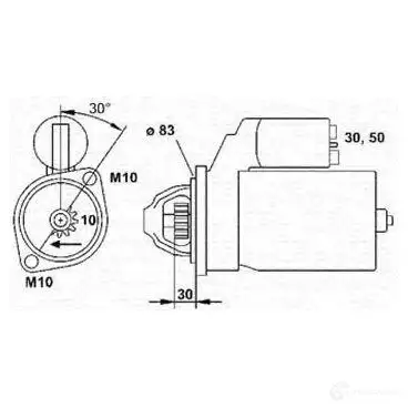 Стартер MAGNETI MARELLI M SR506 09AO0ZH 943251695010 1047674 изображение 0