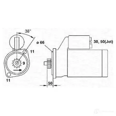 Стартер MAGNETI MARELLI 943253107010 FD2W6Q 1047747 MSR530 7 изображение 0