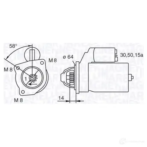Стартер MAGNETI MARELLI 63 223085 063223085010 1016768 944280104500 изображение 0