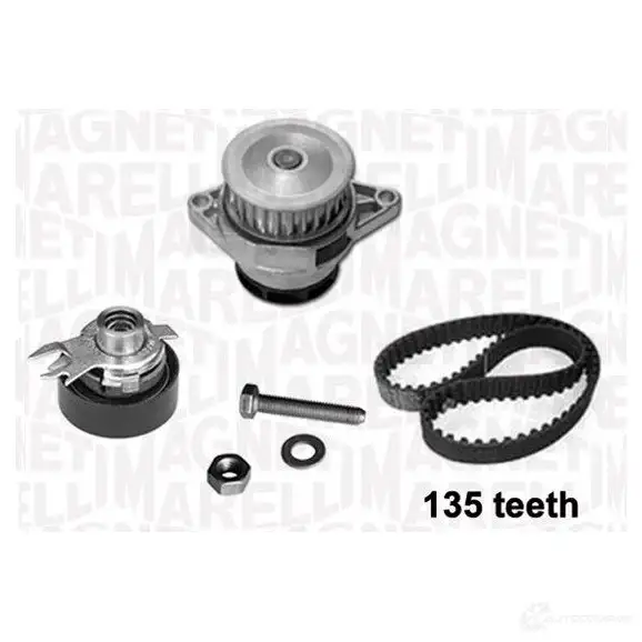 Комплект ремня ГРМ с помпой MAGNETI MARELLI 341401370001 AIRN0C 1024639 K WP0137K1 изображение 0