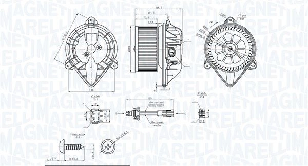 Моторчик вентилятора печки MAGNETI MARELLI 1440273330 N1TKX K 069412753010 изображение 0