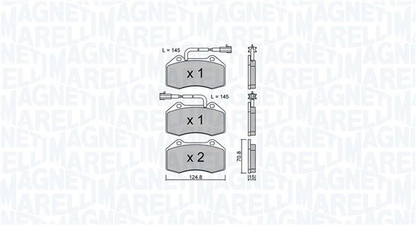 Тормозные колодки дисковые, комплект MAGNETI MARELLI 363916061157 0N 461O 1440273979 изображение 0