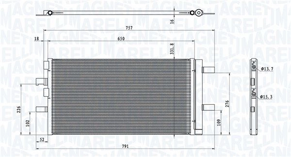 Радиатор кондиционера MAGNETI MARELLI 350203100300 1440274111 XLDV E51 изображение 0