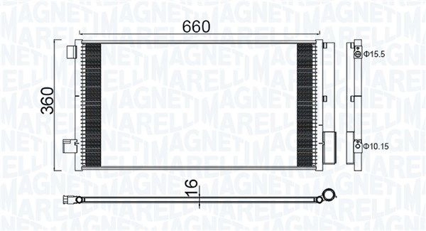 Радиатор кондиционера MAGNETI MARELLI 350203100400 ZL0 DX 1440274112